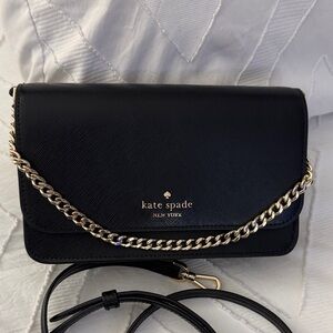 Kate Spade Black Crossbody with Gold Chain